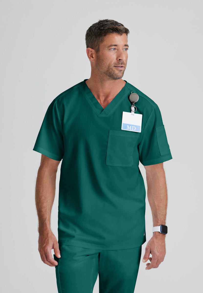 Greys Anatomy GRT091 Evan Scrub Top Hunter Green