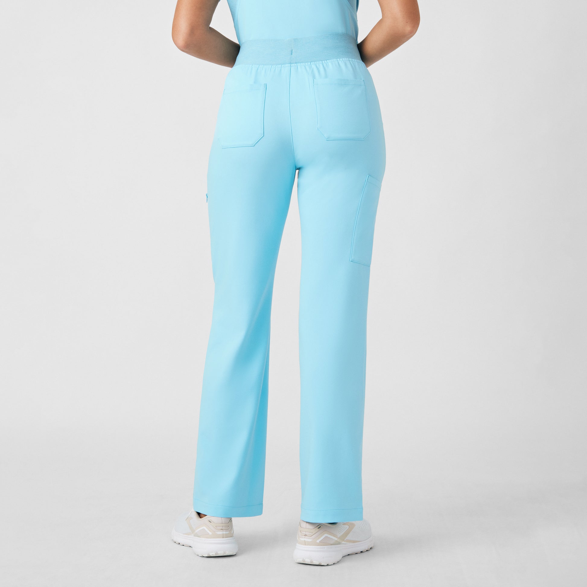 VIBE WB421 Women's Cargo Scrub Pants Island Blue Image