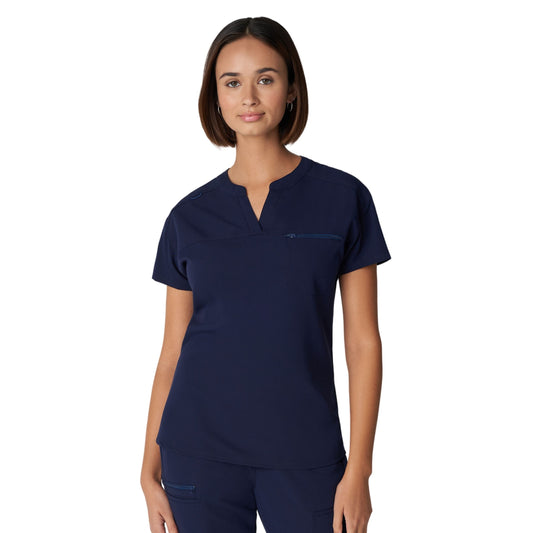 V-Tess WT114 Women's 1 Pocket V Neck Scrub Top Navy Image