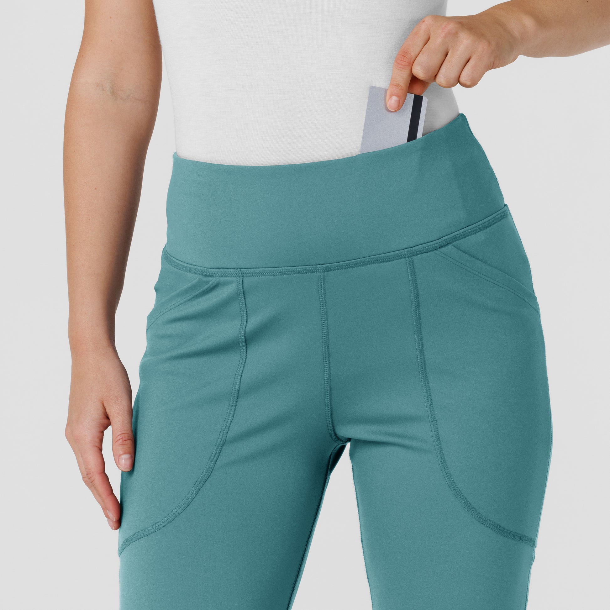RENEW Knit 5459 Women's Flare Yoga Scrub Pants Vintage Teal