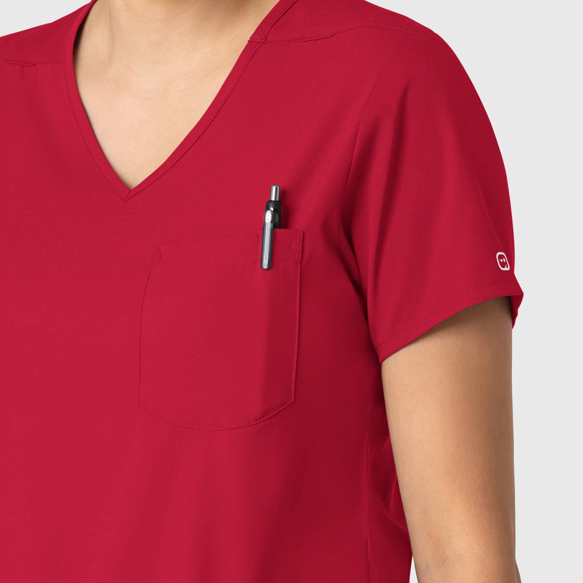 Boundless 6151 Tuck-In Scrub Top Red Model Image Alternate | Wink