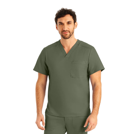 ProFlex LT108 Men's 2 Pocket V Neck Scrub Top Olive Moss Image