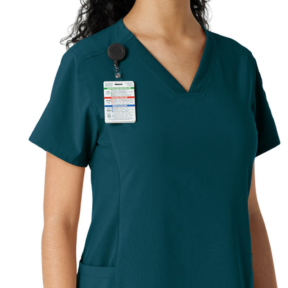 Force Cross-Flex C13310 Knit Panel Scrub Top Caribbean Model Image Alternate | Carhartt