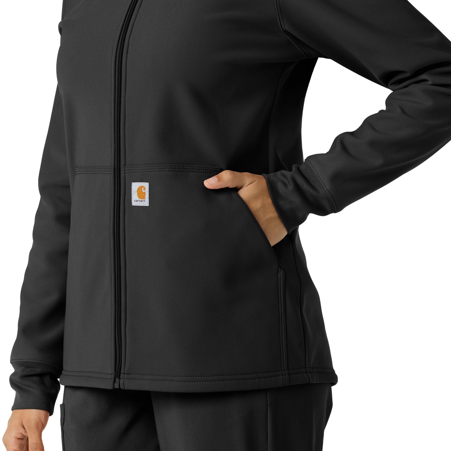 Layers C85023 Bonded Fleece Hoodie Black Model Image Alternate | Carhartt