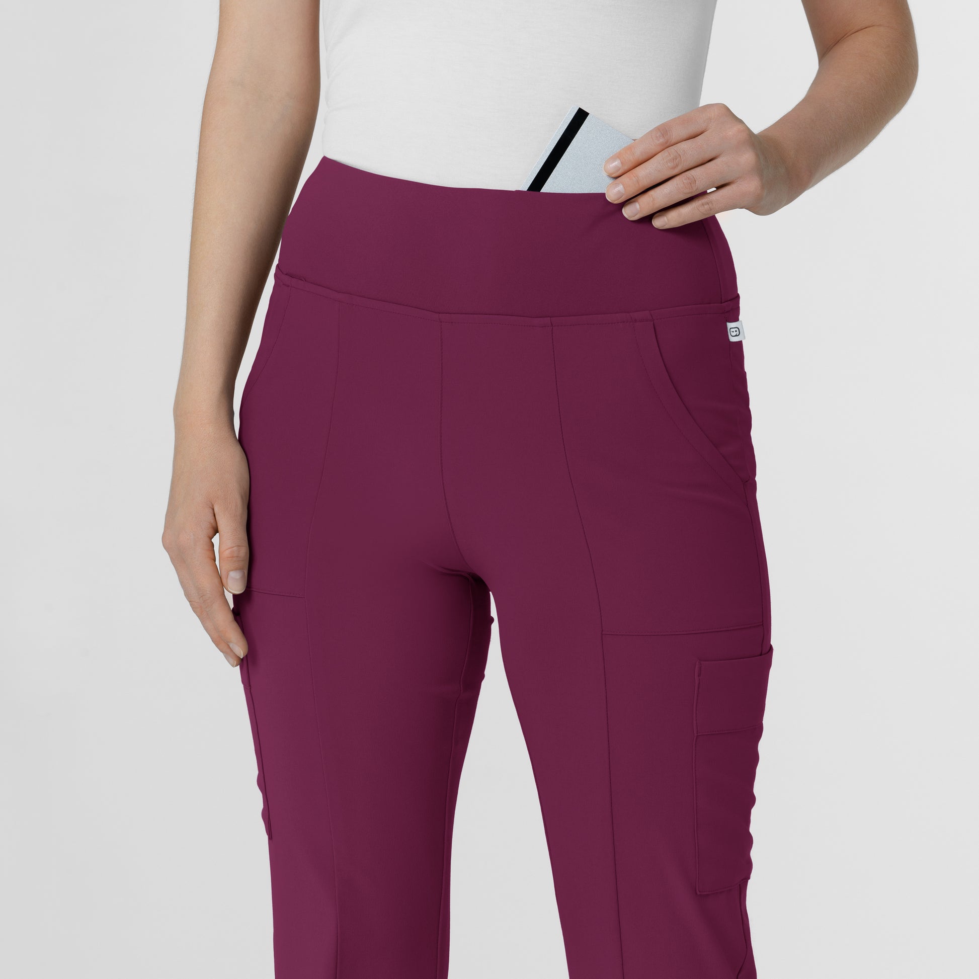 RENEW 5534 Cargo Flare Scrub Pants Wine Model Image Alternate | Wink