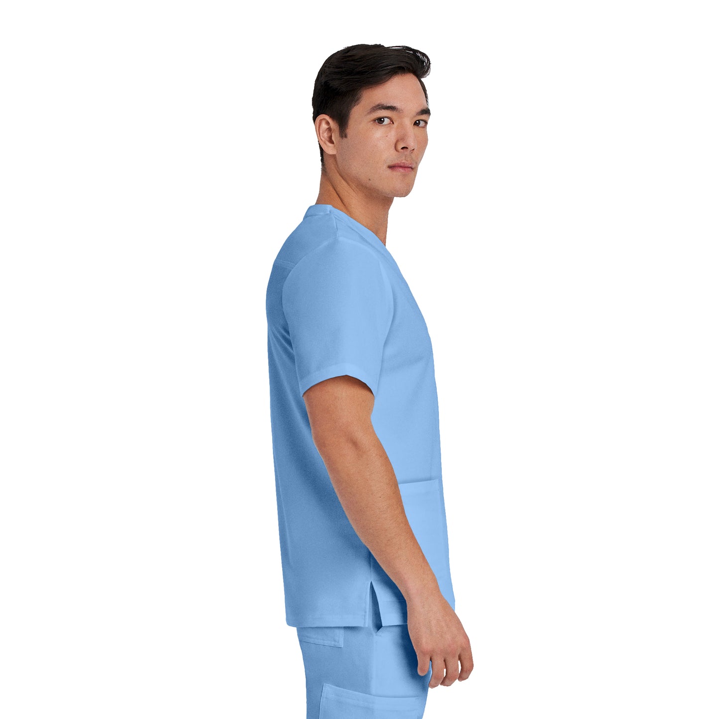 V-Tess 2207 Men's 3 Pocket V Neck Scrub Top Ceil Blue Image