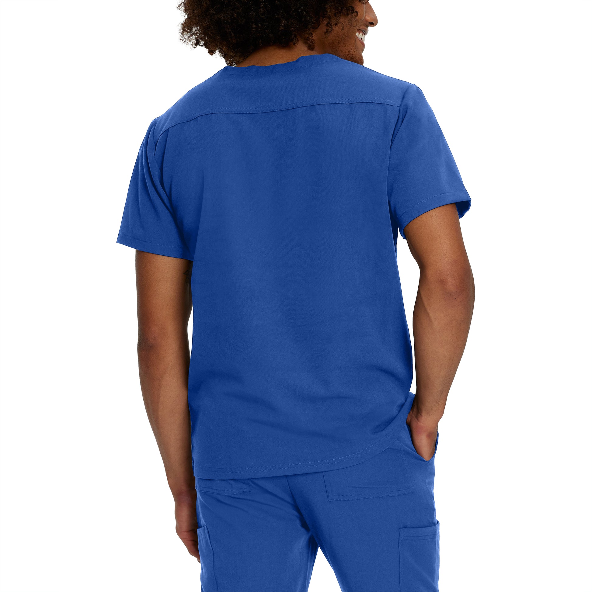 V-Tess 2206 Men's 2 Pocket V Neck Scrub Top Royal Image