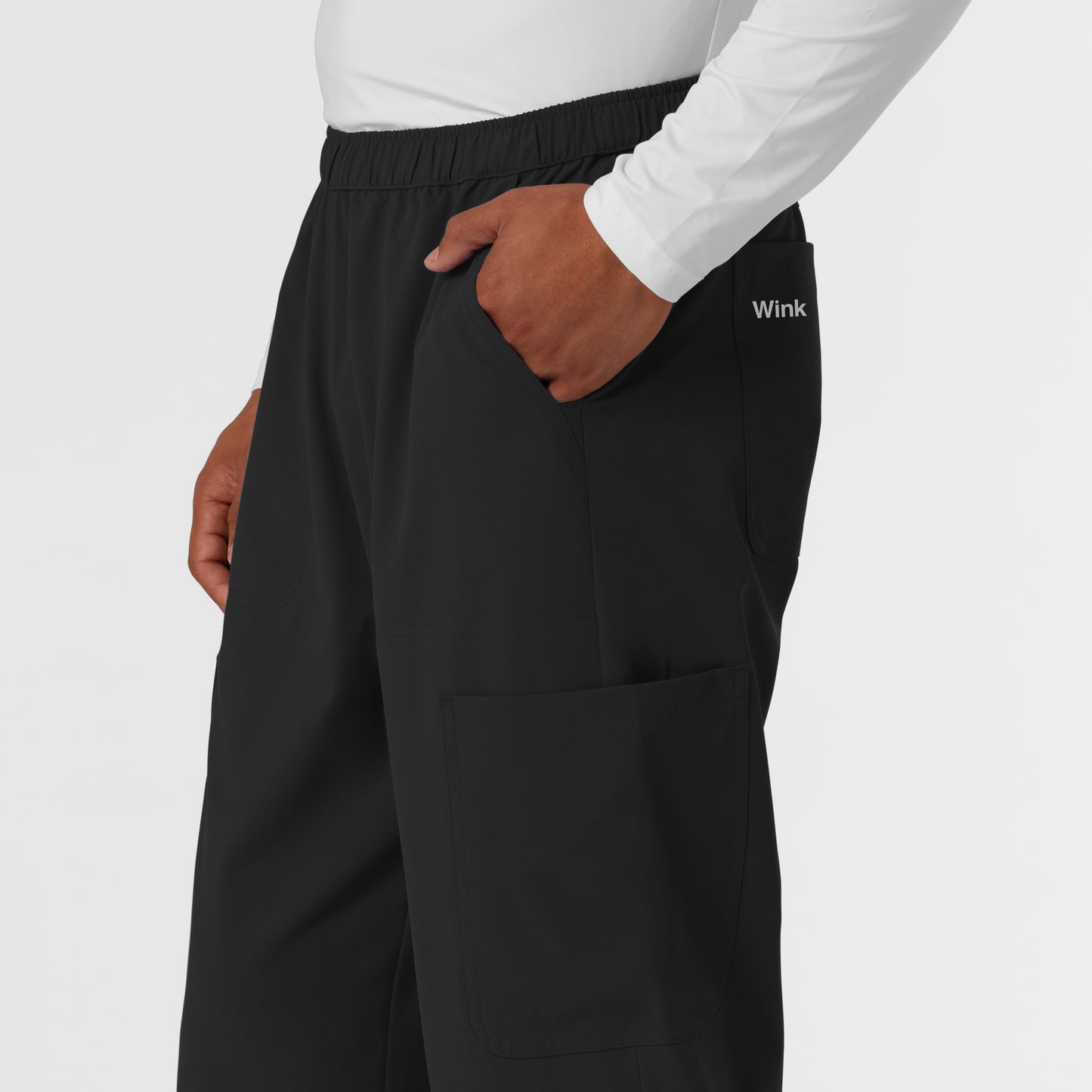 NURTUR 5380 Men's Straight Leg Cargo Scrub Pants Black