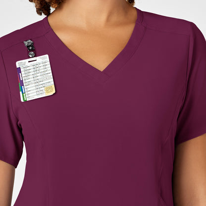 RENEW 6134 V-Neck Scrub Top Wine Model Image Alternate | Wink