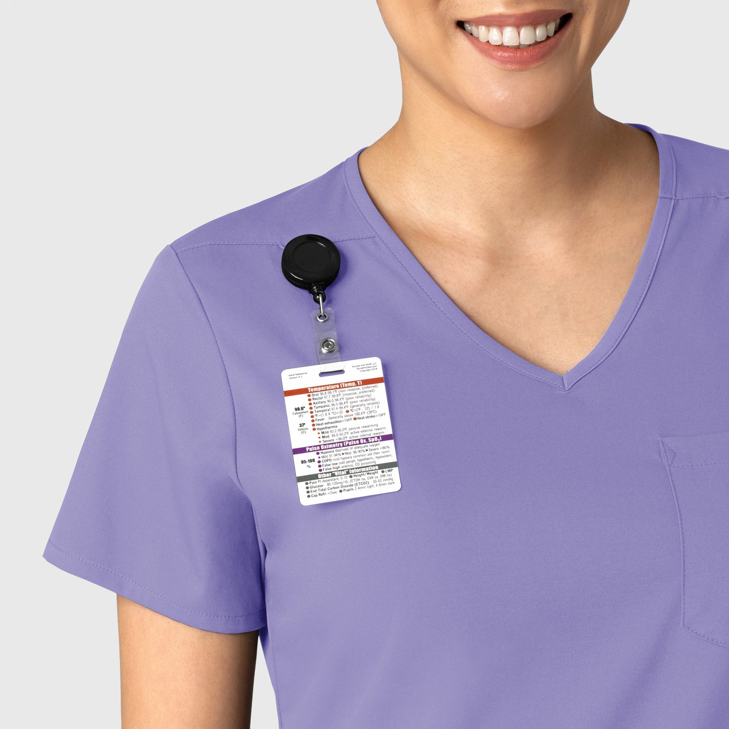 Boundless 6151 Tuck-In Scrub Top Iris Purple Model Image Left Side | Wink