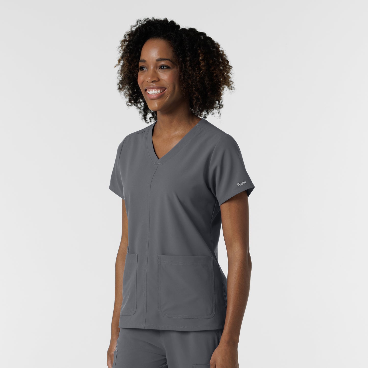 NURTUR 6180 Women's V-Neck Scrub Top Pewter
