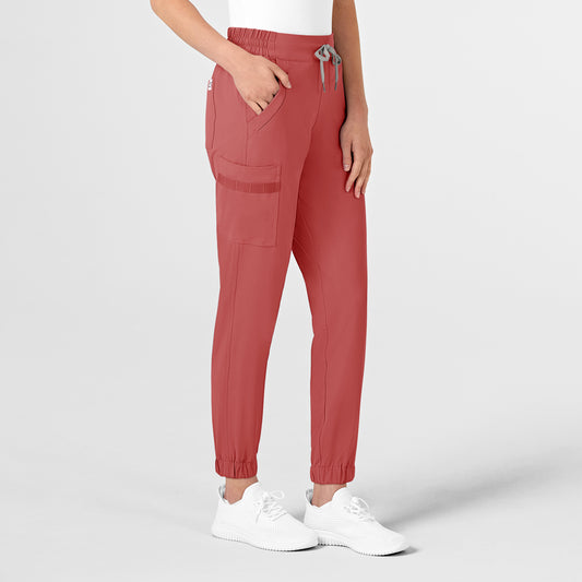 RENEW 5234 Jogger Scrub Pants Mineral Red Model Image Right Side | Wink