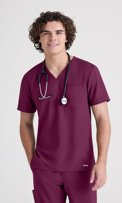 Grey's Anatomy Evolve GSST179 Journey Scrub Top Wine