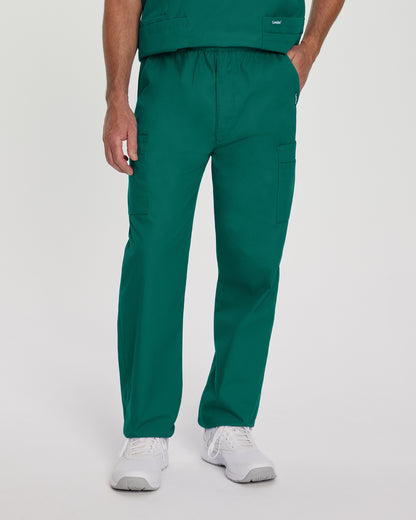 Essentials 8555 Men's Cargo Scrub Pants Hunter Green Image