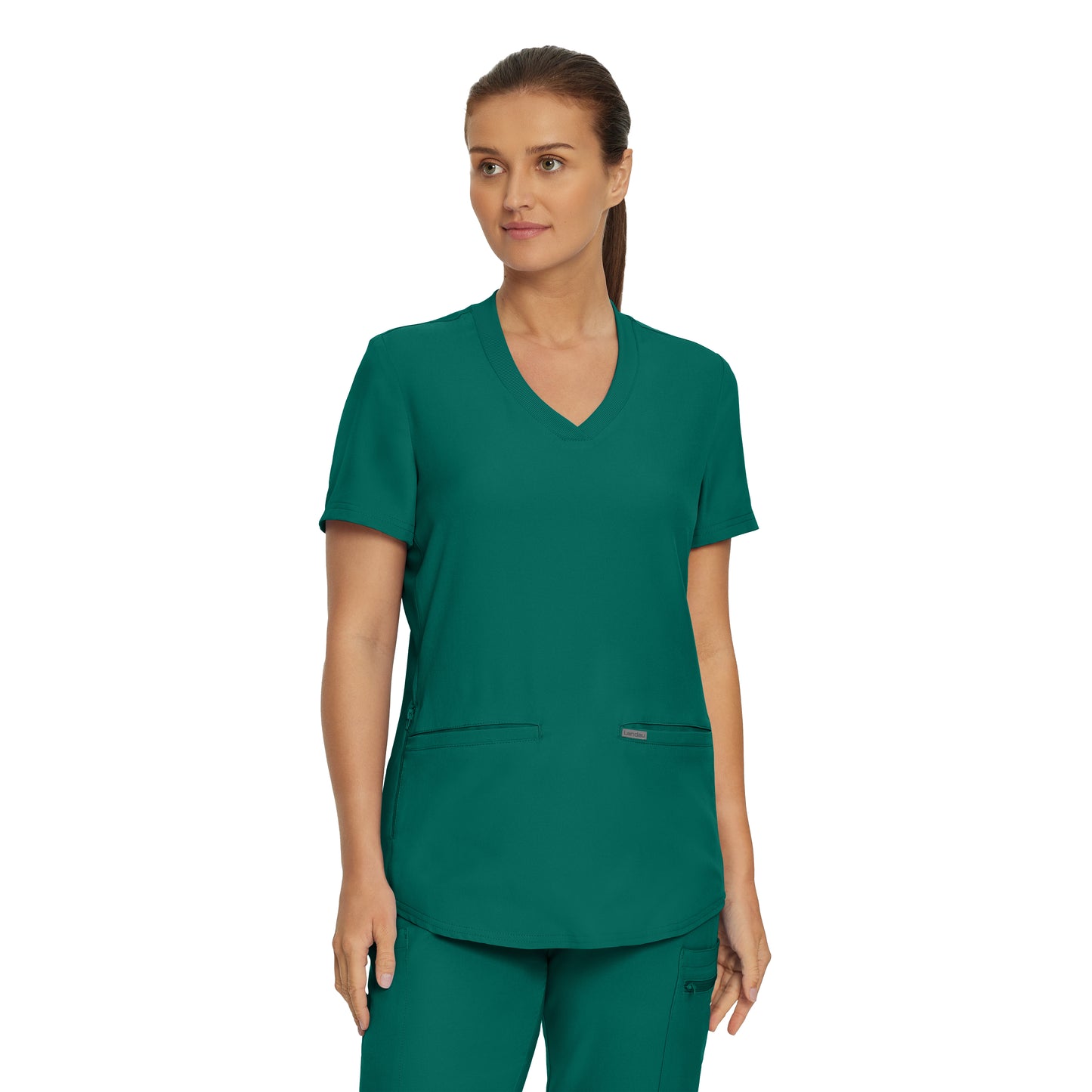 Forward LT100 Women's 3 Pocket V Neck Scrub Top Hunter Image