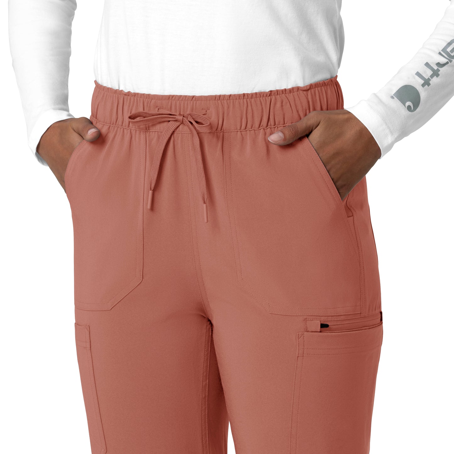 Force Cross-Flex C53210 Straight Leg Cargo Scrub Pant Wildrose Model Image Alternate | Carhartt