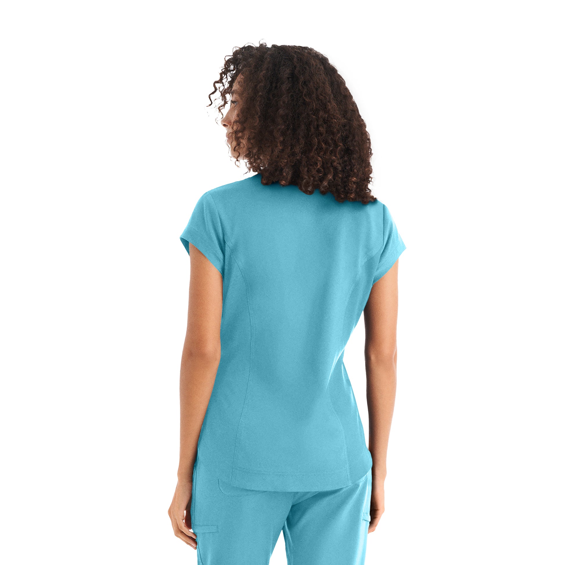 CRFT WT128 Women's 1 Pocket V Neck Scrub Top Poolside Image