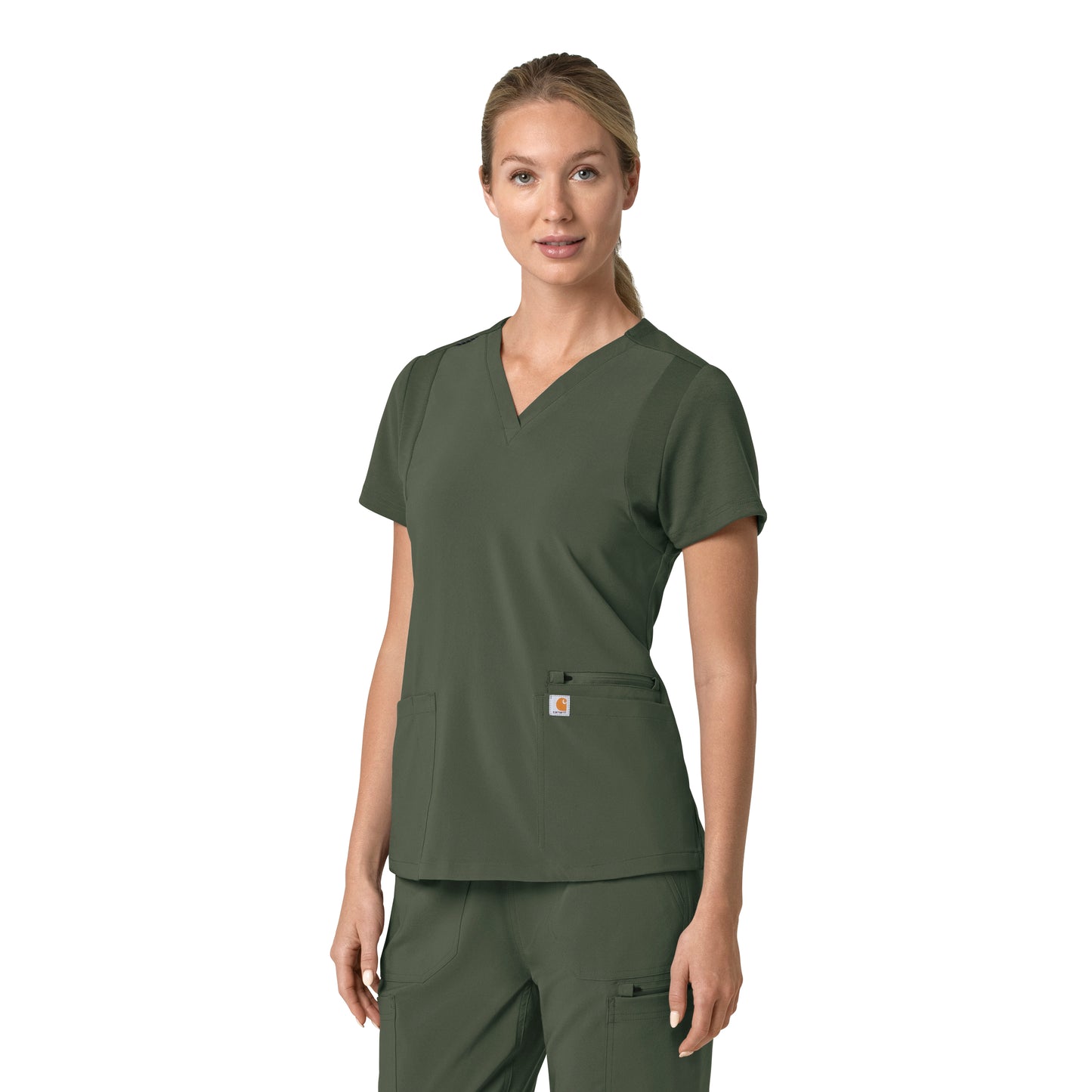 Force Cross-Flex C13210 Women's Flex Panel V-Neck Scrub Top Olive