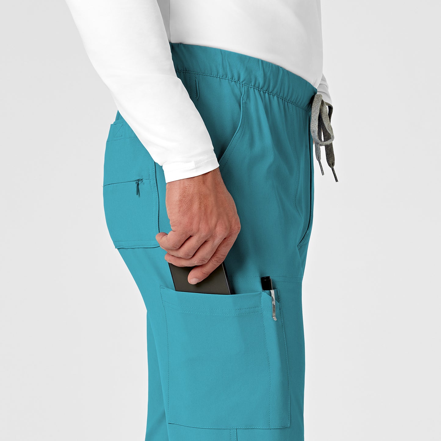 RENEW 5034 Men's Jogger Scrub Pants Teal Blue Model Image Alternate | Wink