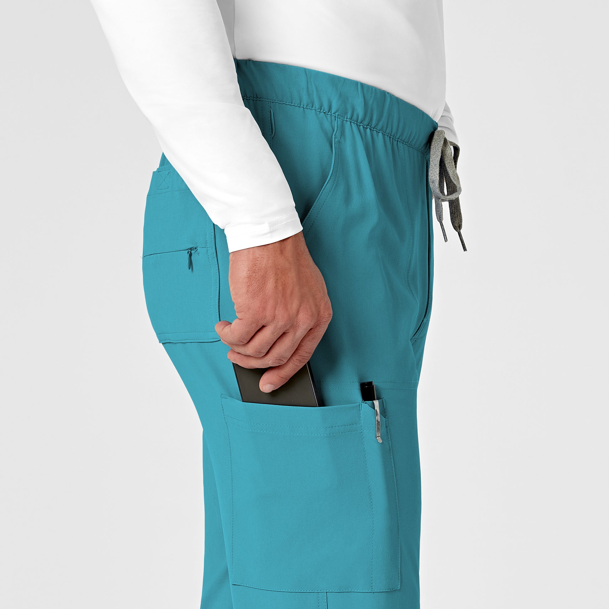 RENEW 5034 Men's Jogger Scrub Pants Teal Blue Model Image Alternate | Wink