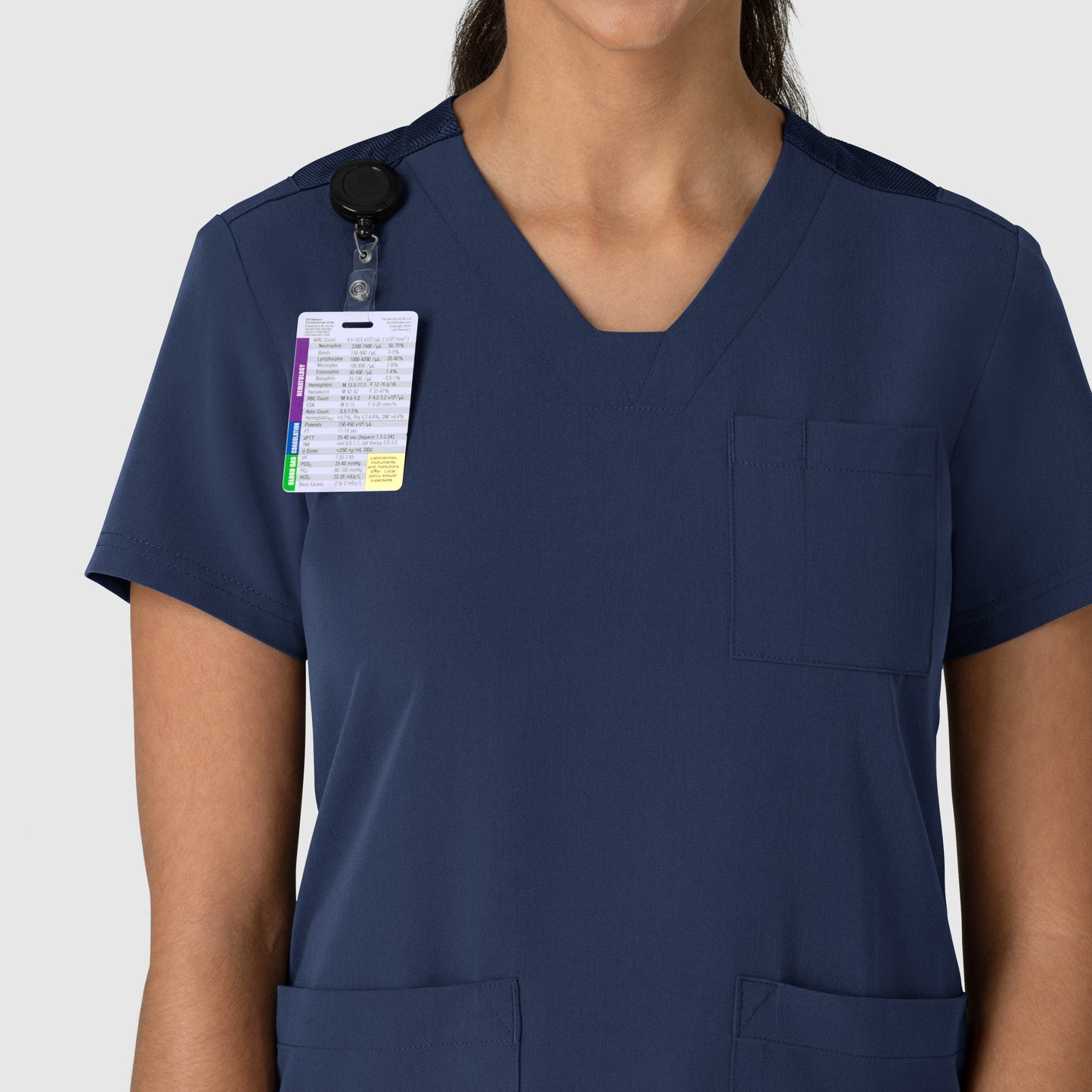 Nova 6132 Flex-n-Reach V-Neck Scrub Top Navy Model Image Left Side | Wink