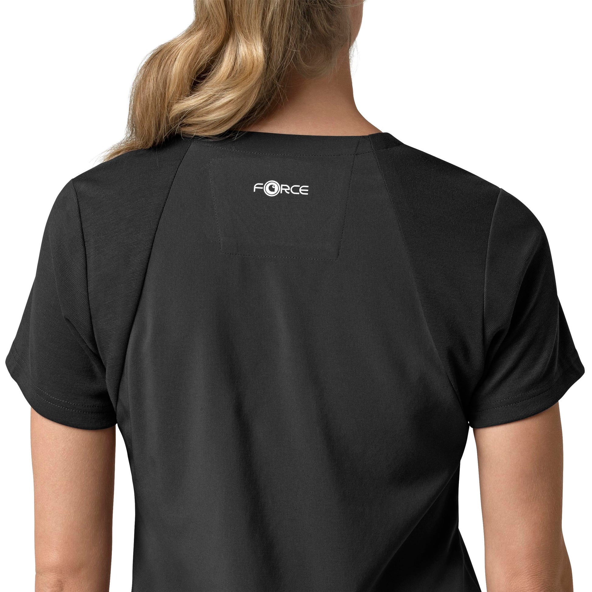 Force Cross-Flex C13210 Flex Panel V-Neck Scrub Top Black Model Image Alternate | Carhartt