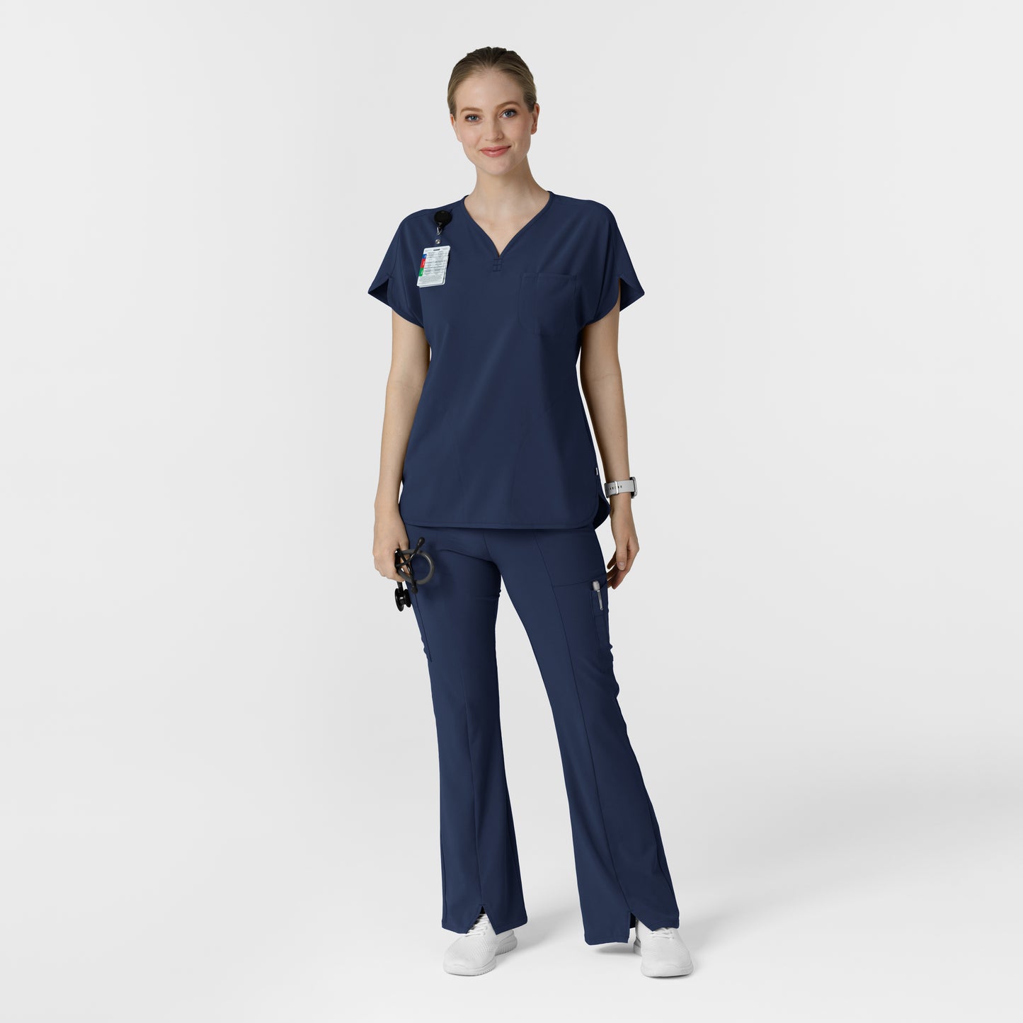 RENEW 5534 Cargo Flare Scrub Pants Navy Model Image Alternate | Wink