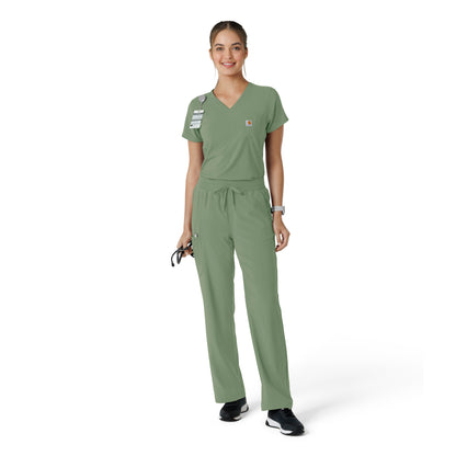 Force Cross-Flex C13410 Women's Tuck-In Scrub Top Green Slate
