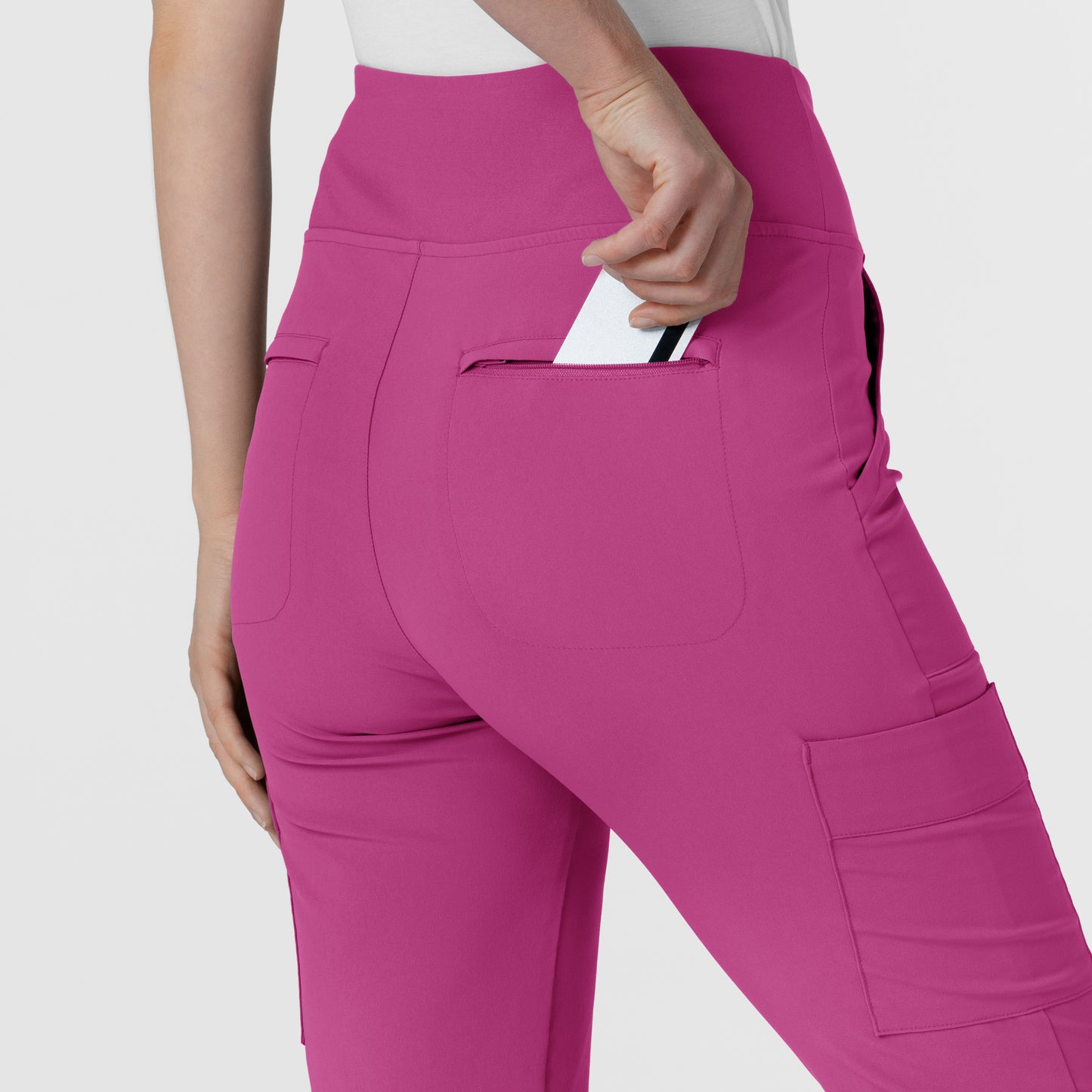 RENEW 5534 Cargo Flare Scrub Pants Raspberry Model Image Alternate | Wink