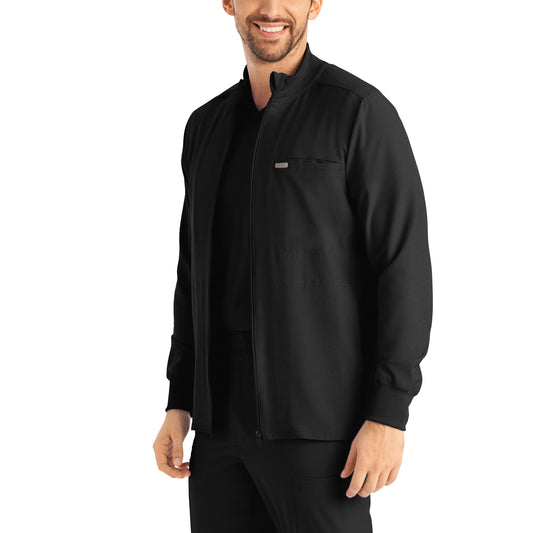 Forward LJ703 Men's 3 Pocket Scrub Jacket Black Image