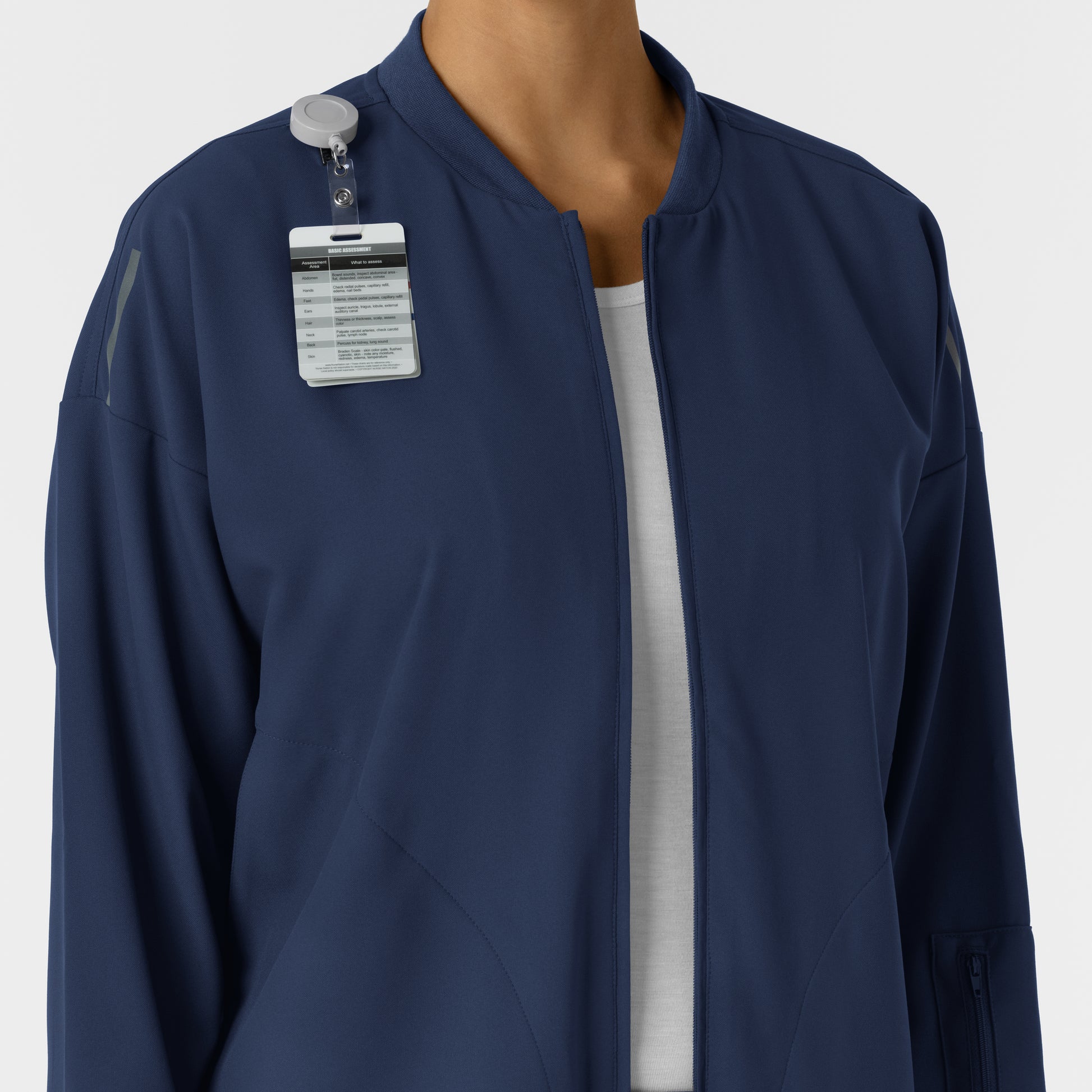 Layers 8066 Bomber Scrub Jacket Navy Model Image Alternate | Wink