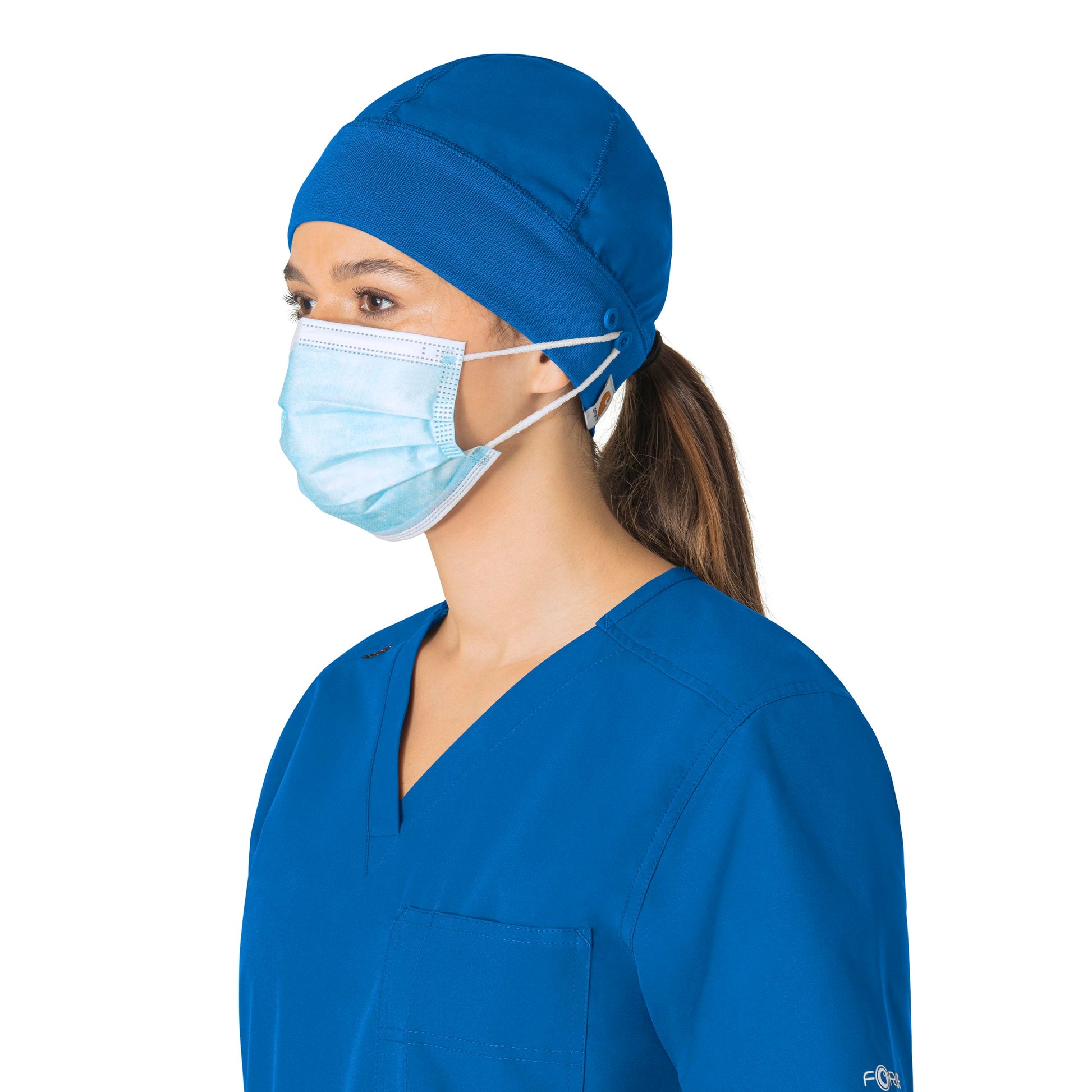 Force Essentials C40013 Unisex Beanie Scrub Cap Royal Model Image Front | Carhartt