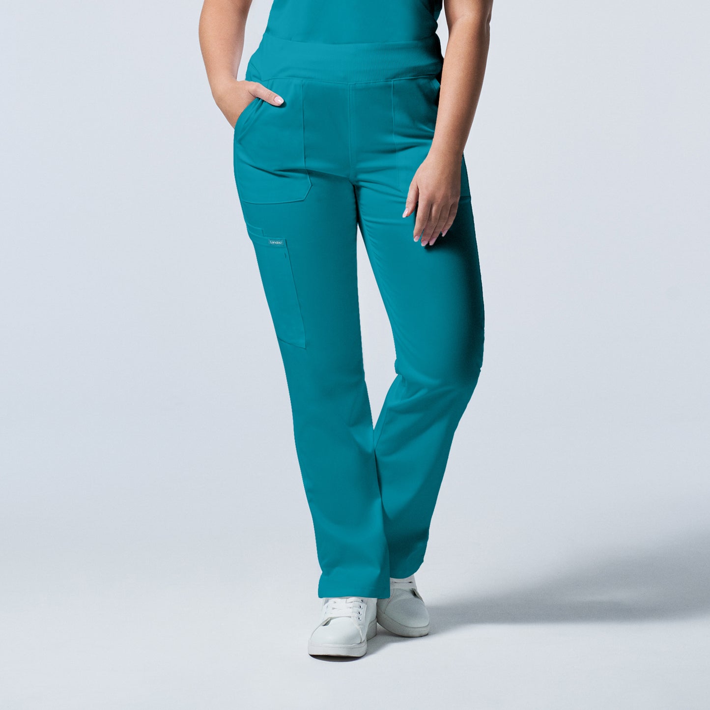 ProFlex LB405 Women's Cargo Scrub Pants Teal Image