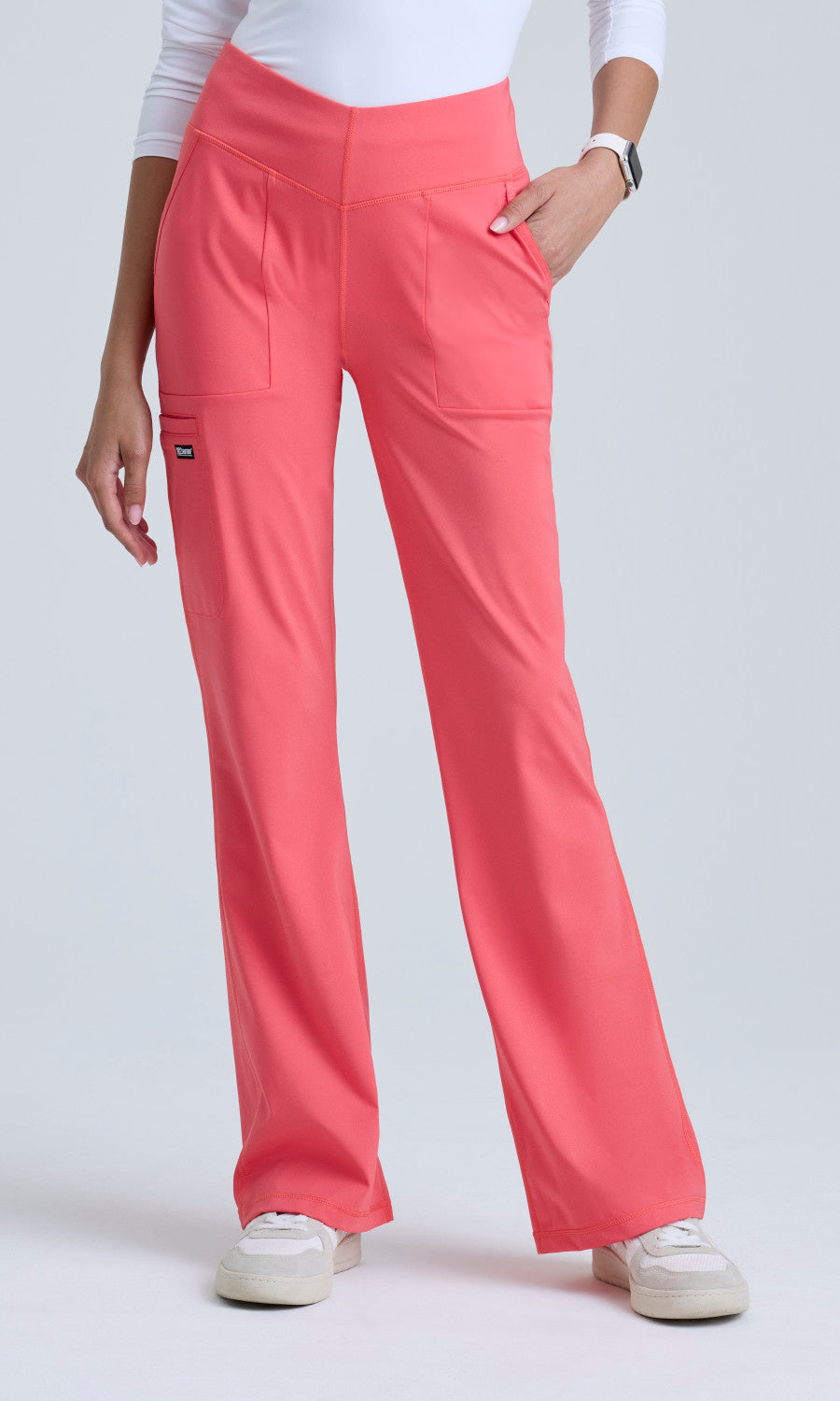 Grey's Anatomy Knits GRSP684 Swift Knit Pant Papaya Blush - front