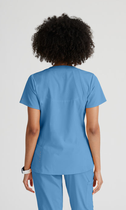 Barco One 5105 Racer Scrub Top Ciel Blue