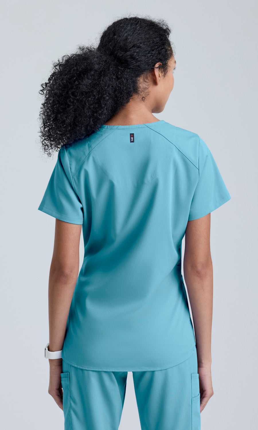 Grey's Anatomy Stretch GRST011 Emma Top Ice Blue - back
