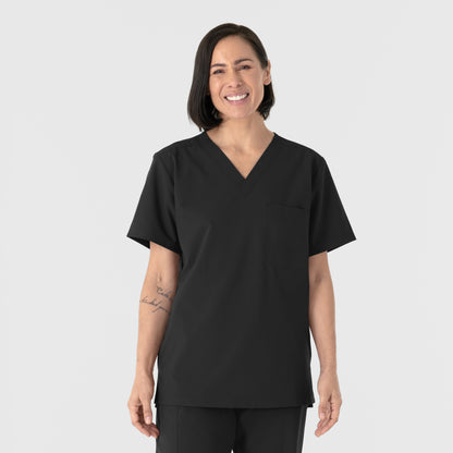 NURTUR 6680 Unisex V-Neck Scrub Top Black