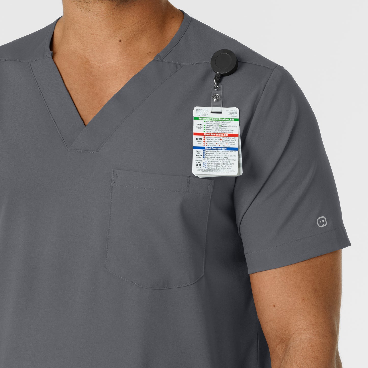 Boundless 6351 Men's Multi Pocket V-Neck Scrub Top Pewter Model Image Alternate | Wink