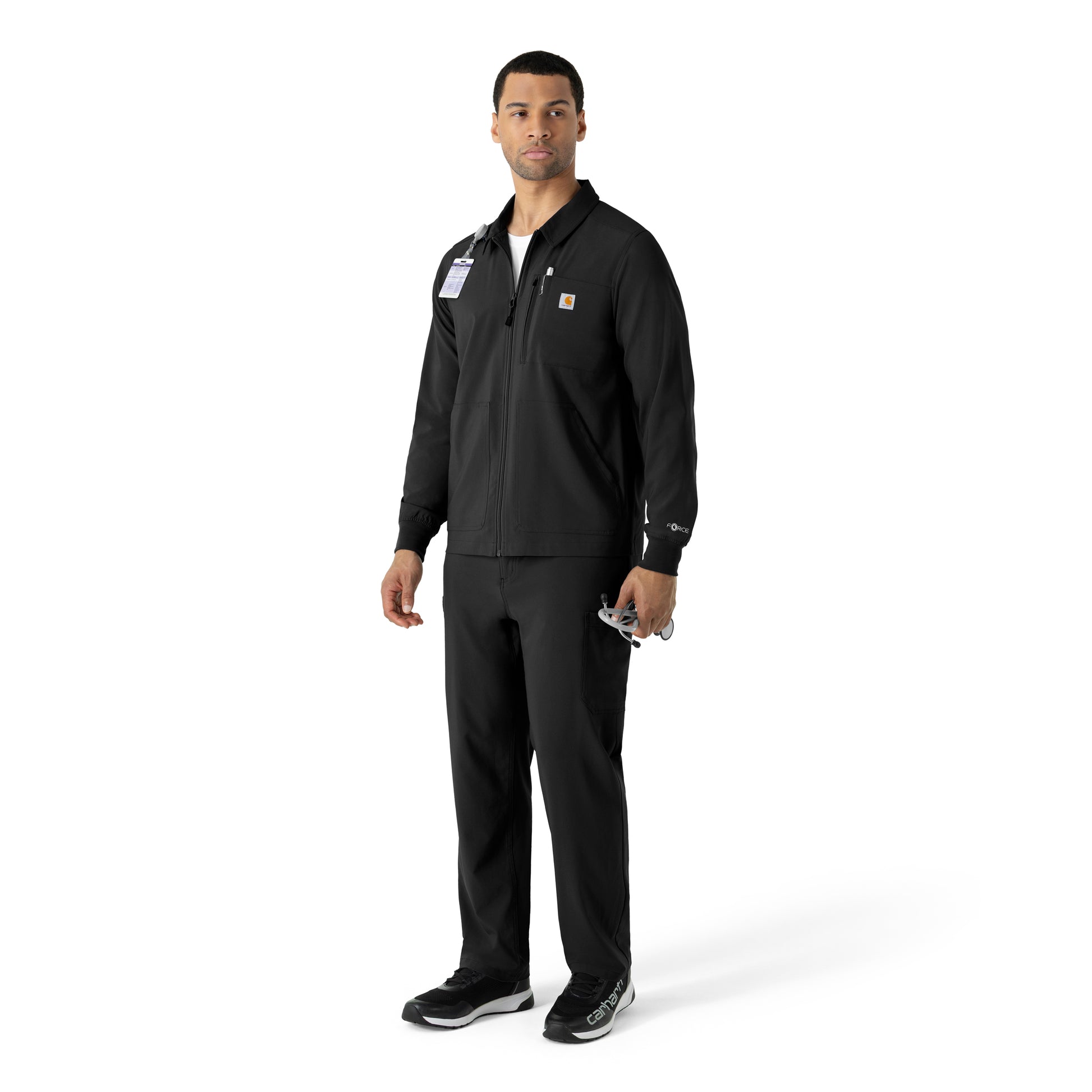 Force Cross-Flex C86310 Men's Lightweight Scrub Jacket Black