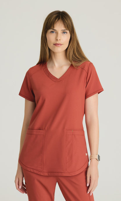 Grey's Anatomy Evolve GSST180 Rhythm Top Sedona Red