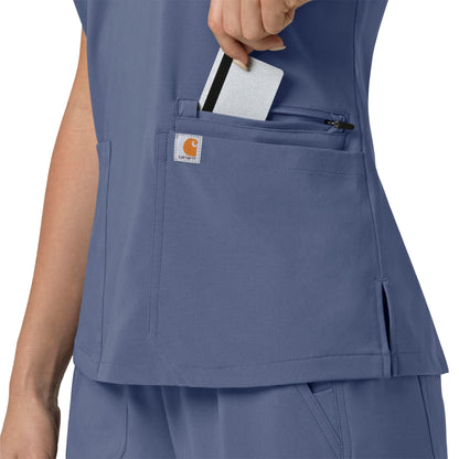 Force Cross-Flex C13210 Flex Panel V-Neck Scrub Top Riverside Model Image Alternate | Carhartt