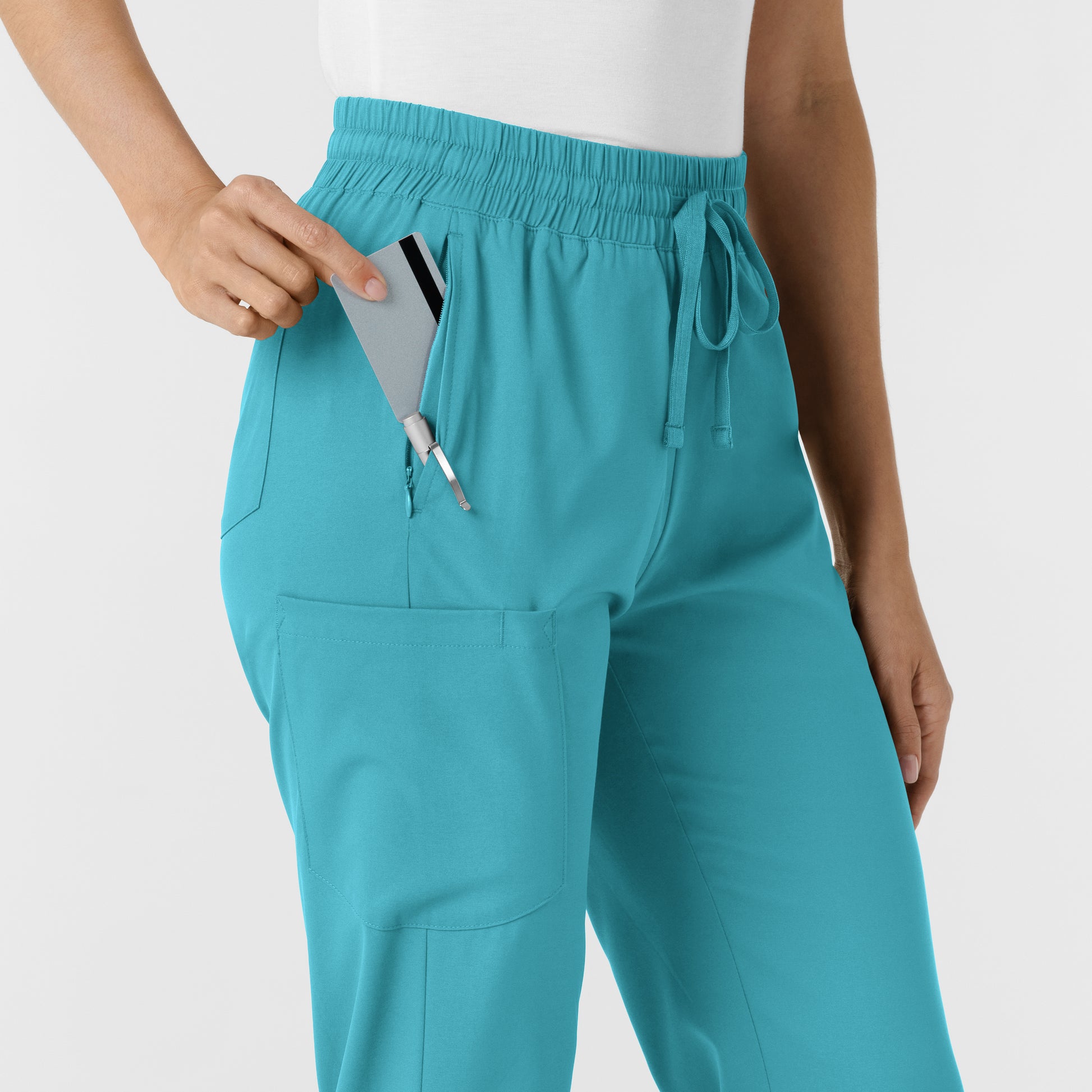 Boundless 5251 Bootcut Scrub Pants Teal Model Image Alternate | Wink