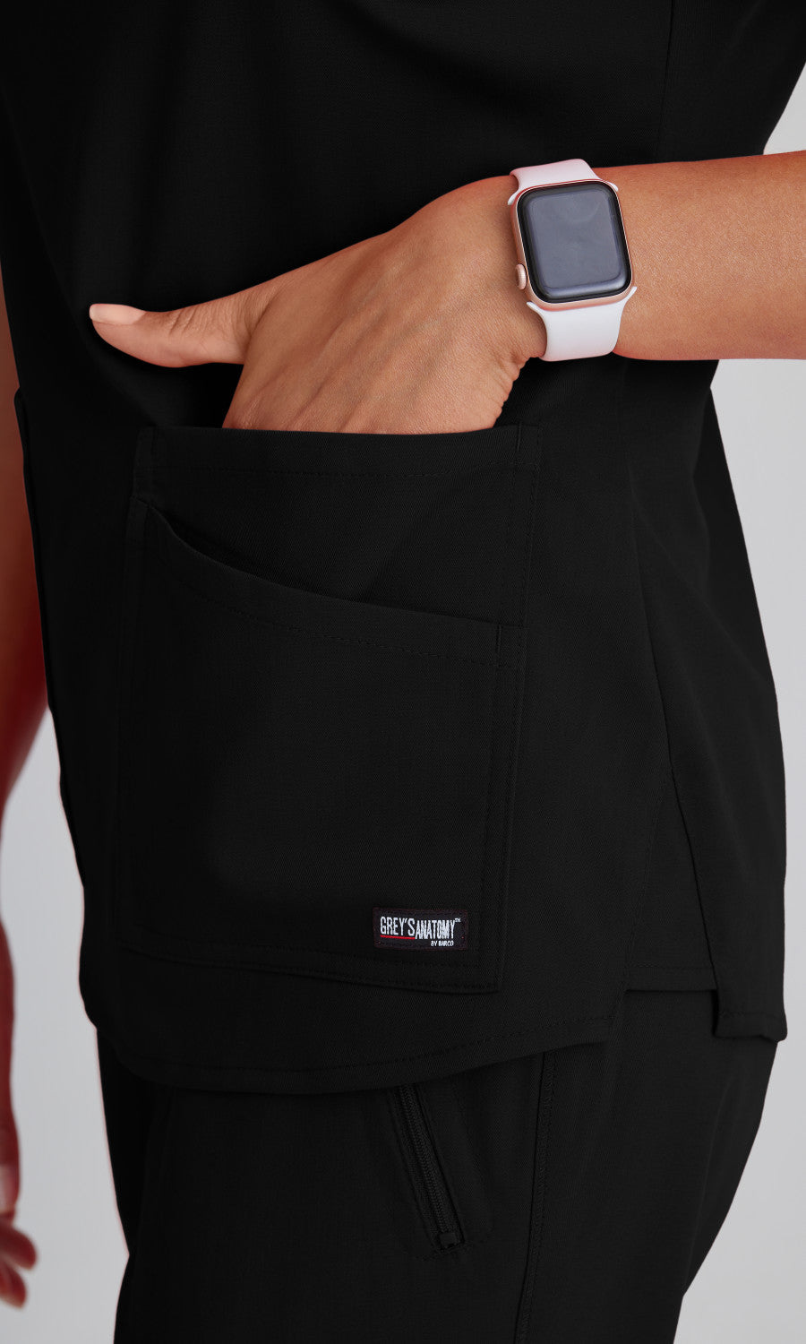 Grey's Anatomy Stretch GRST011 Emma Scrub Top Black
