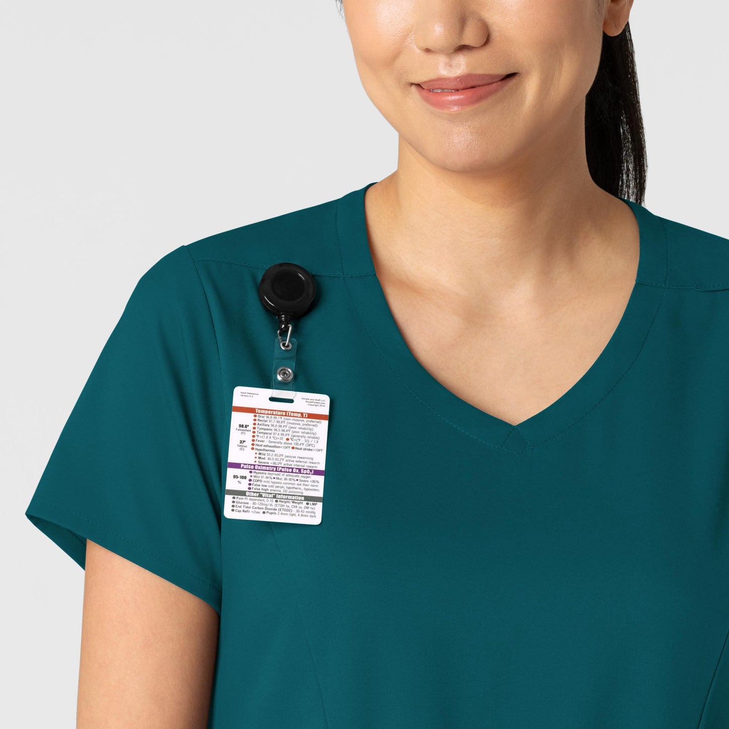 Boundless 6251 2-Pocket V-Neck Scrub Top Caribbean Model Image Left Side | Wink