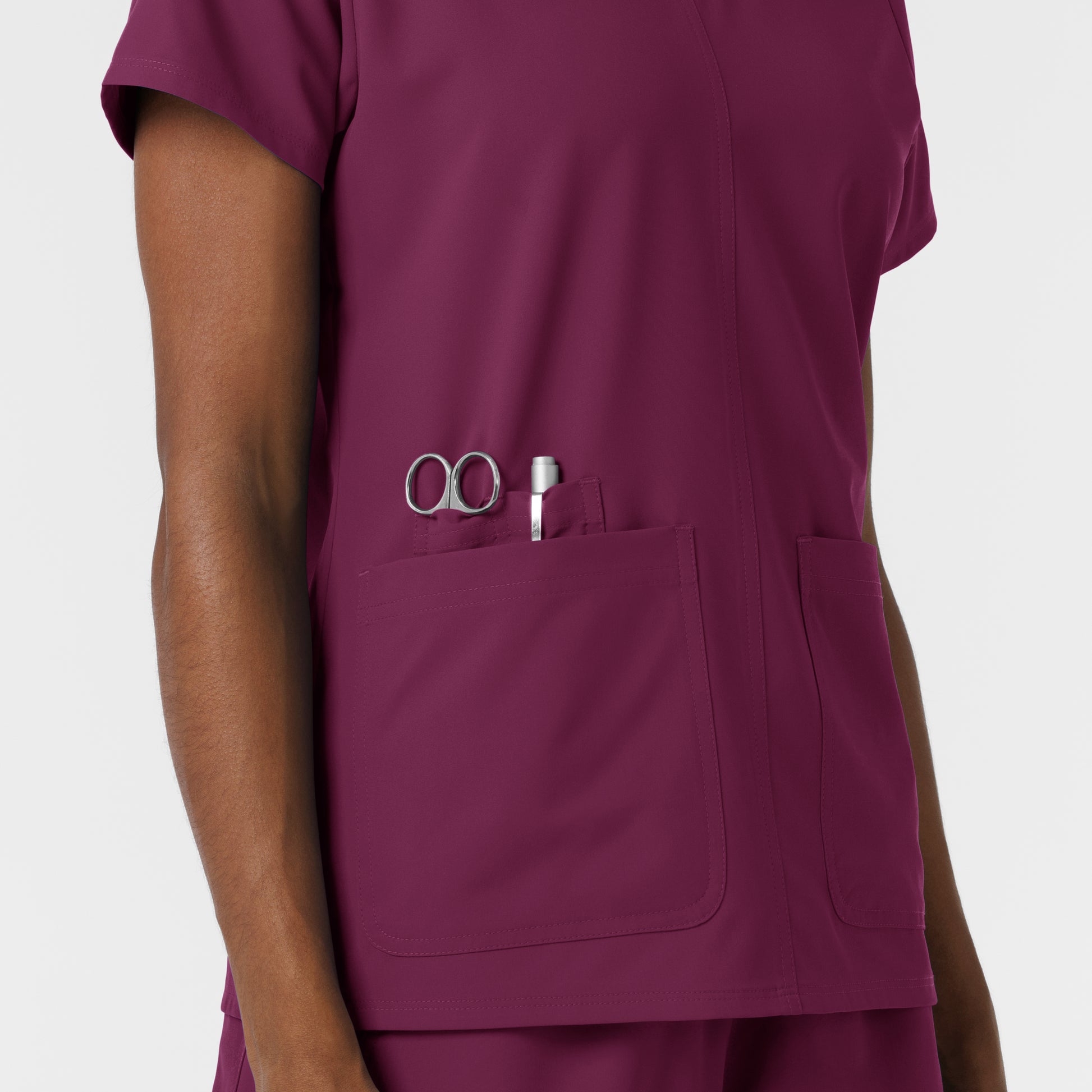NURTUR 6180 Women's V-Neck Scrub Top Wine
