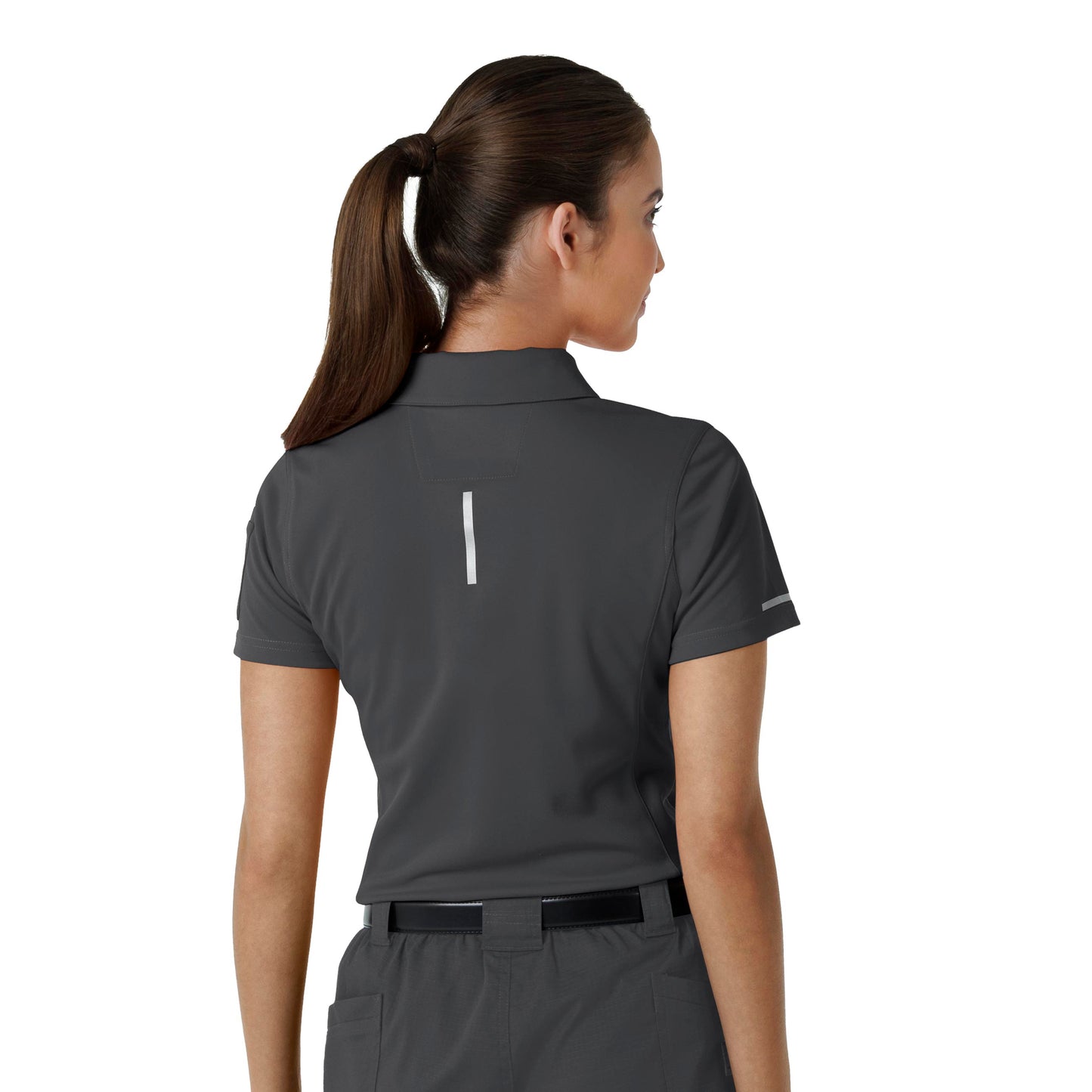 Rugged Flex C12119 Women's Lightweight Short Sleeve Polo Scrub Top Pewter
