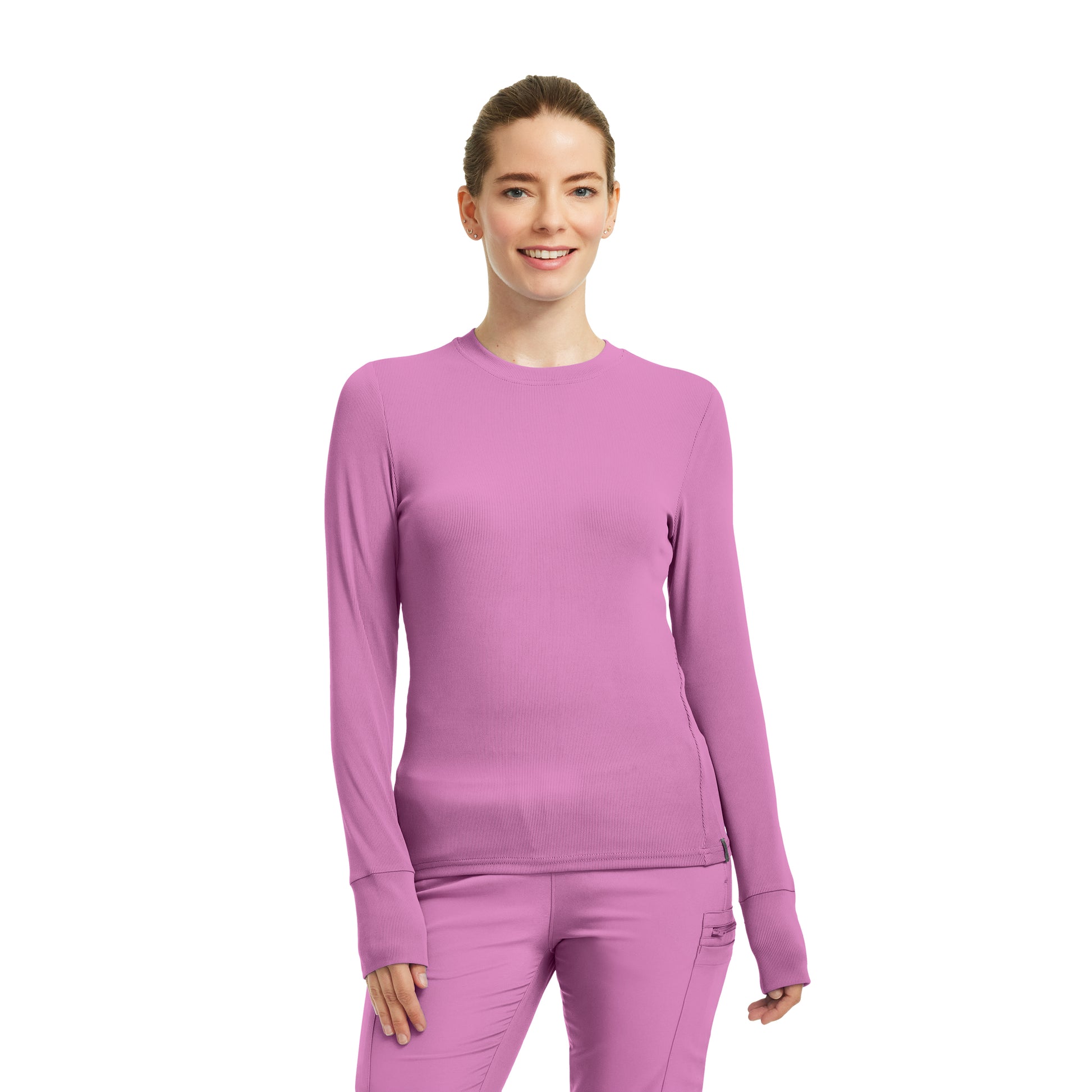 Forward LT103 Women's 1 Pocket Long Sleeve Tee Bella Rosa Image