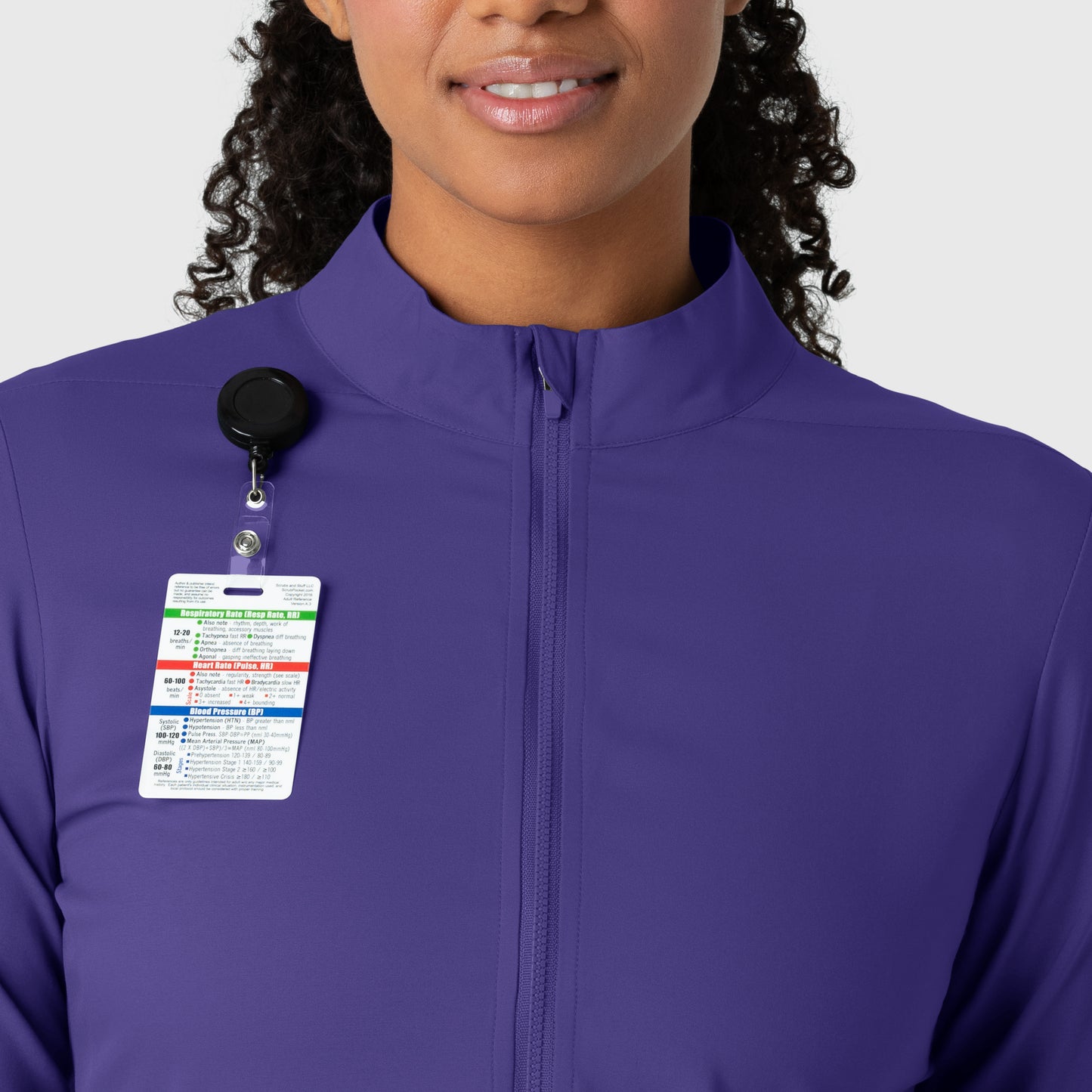 Boundless 8151 Warm Up Scrub Jacket Grape Model Image Left Side | Wink