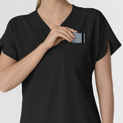 RENEW 6634 Dolman Scrub Top Black Model Image Alternate | Wink