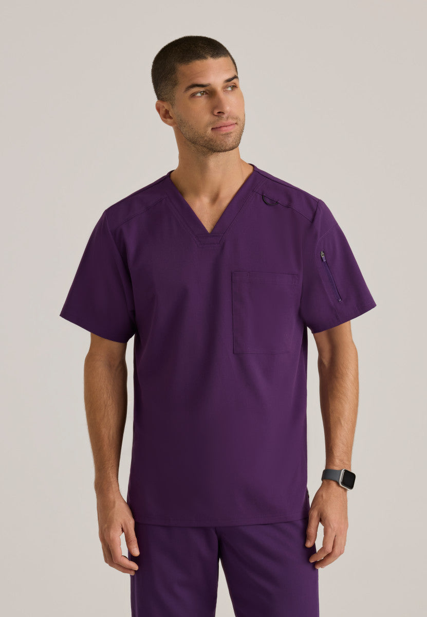 Greys Anatomy Stretch GRST079 Murphy Scrub Top Eggplant